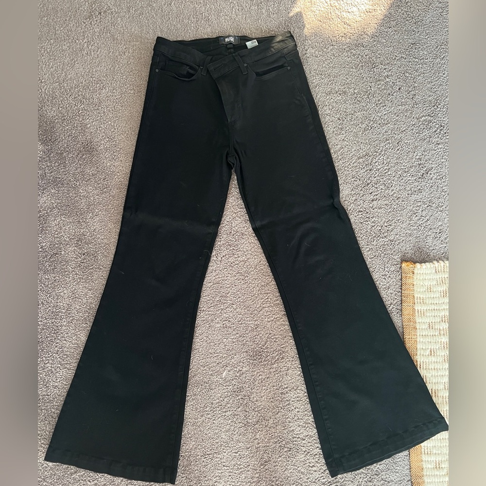 Paige black flare jeans- worn once. Size 31.